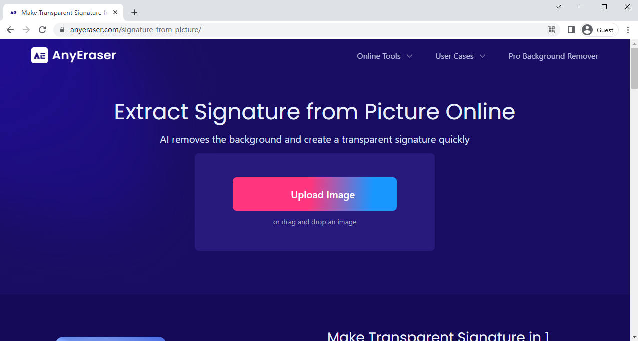  How to make a transparent background on a signature