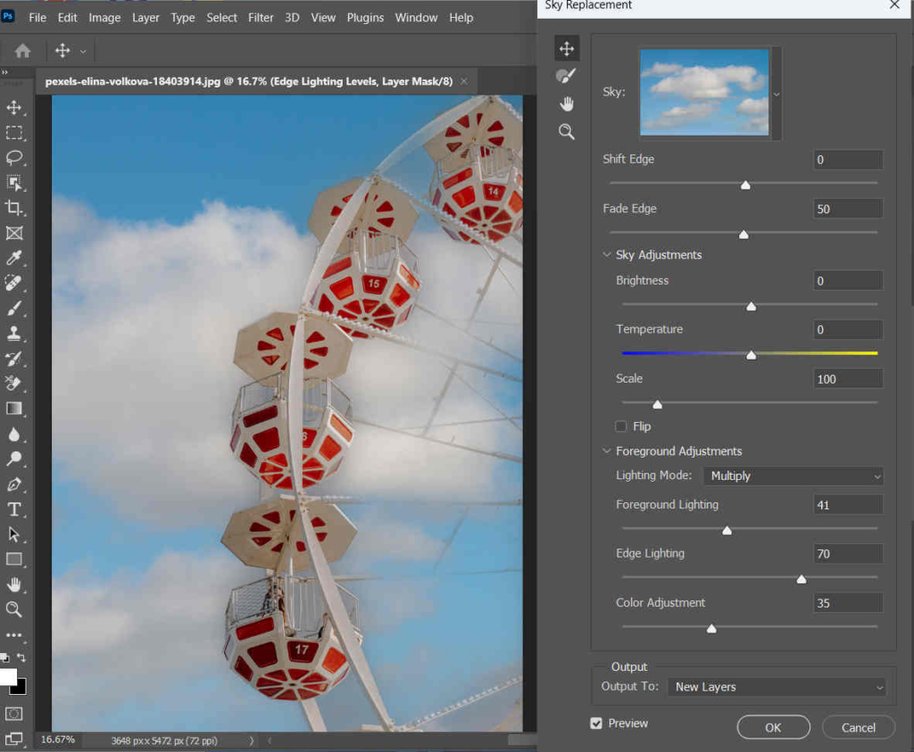 Sky Replacement Parameters