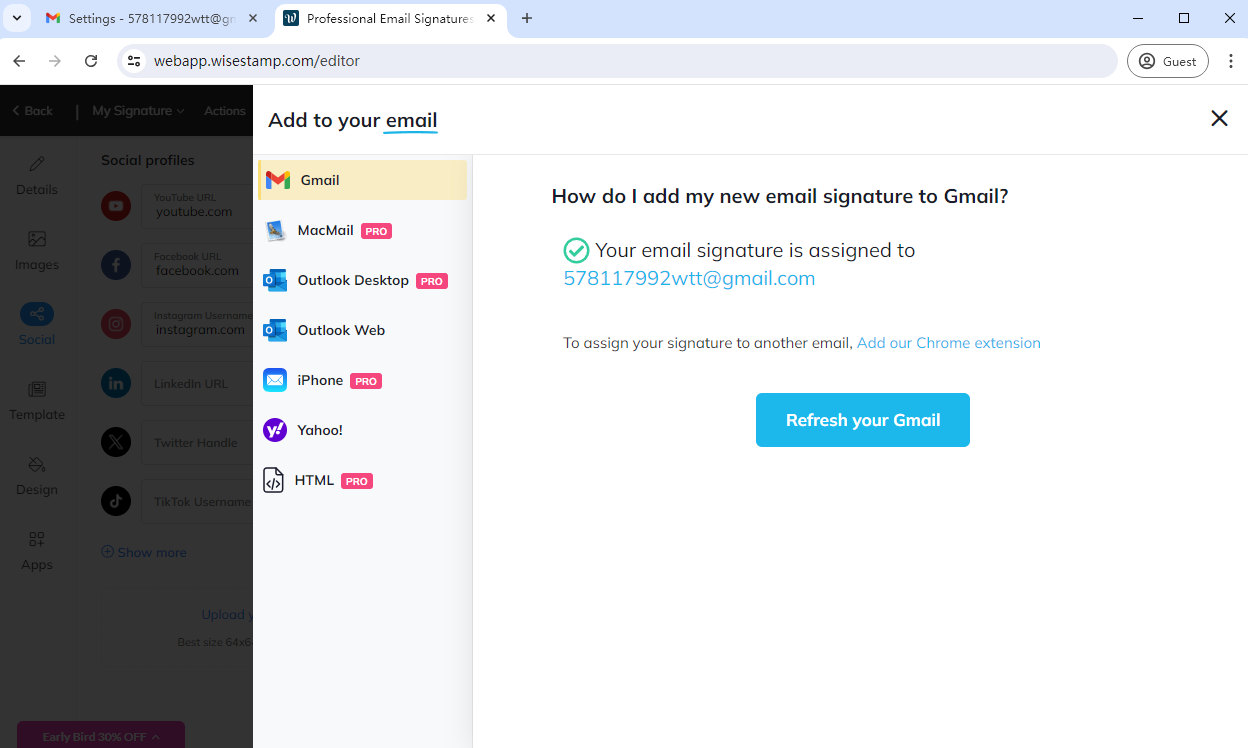 Ajouter une signature HTML à Gmail