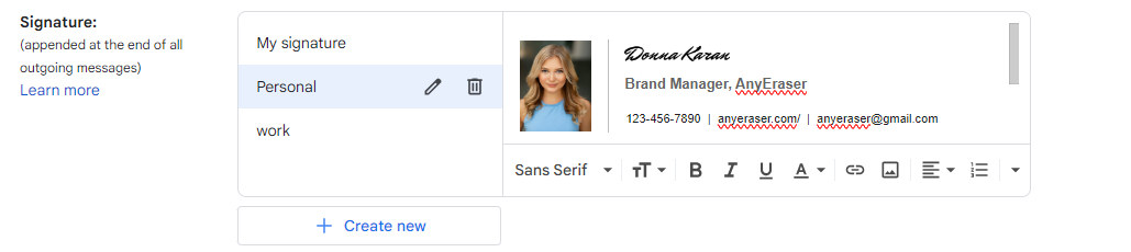 Add handwritten signature in your Gmail signature