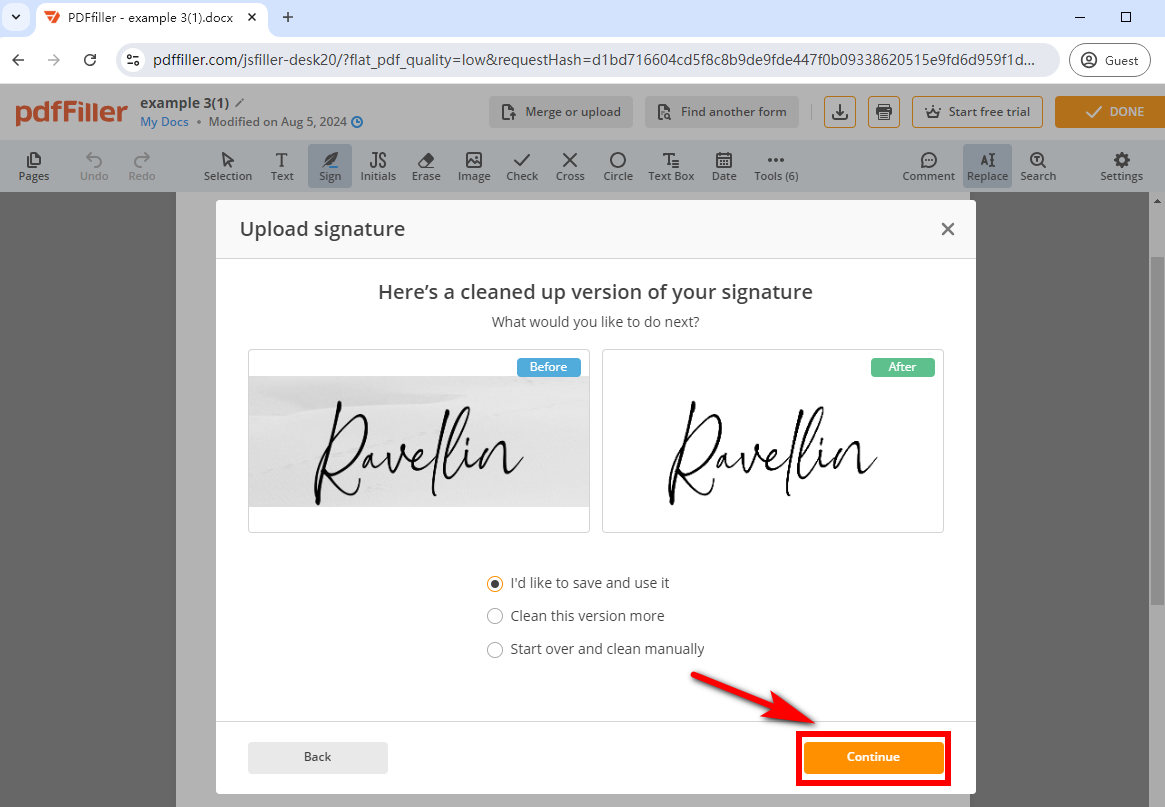 Convert image to signature