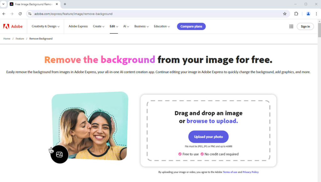 Adobe Background Remover