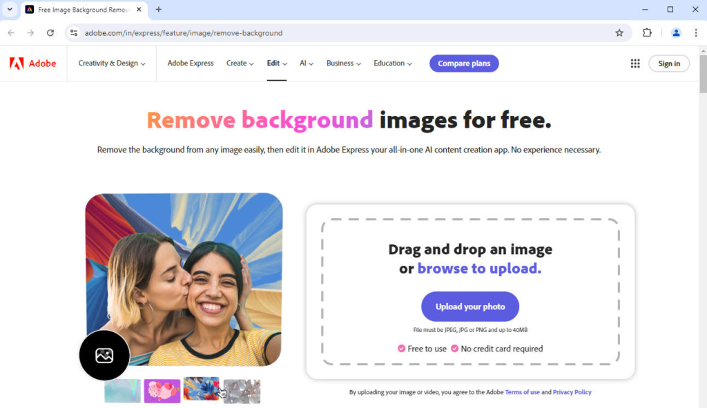 Adobe Background Remover