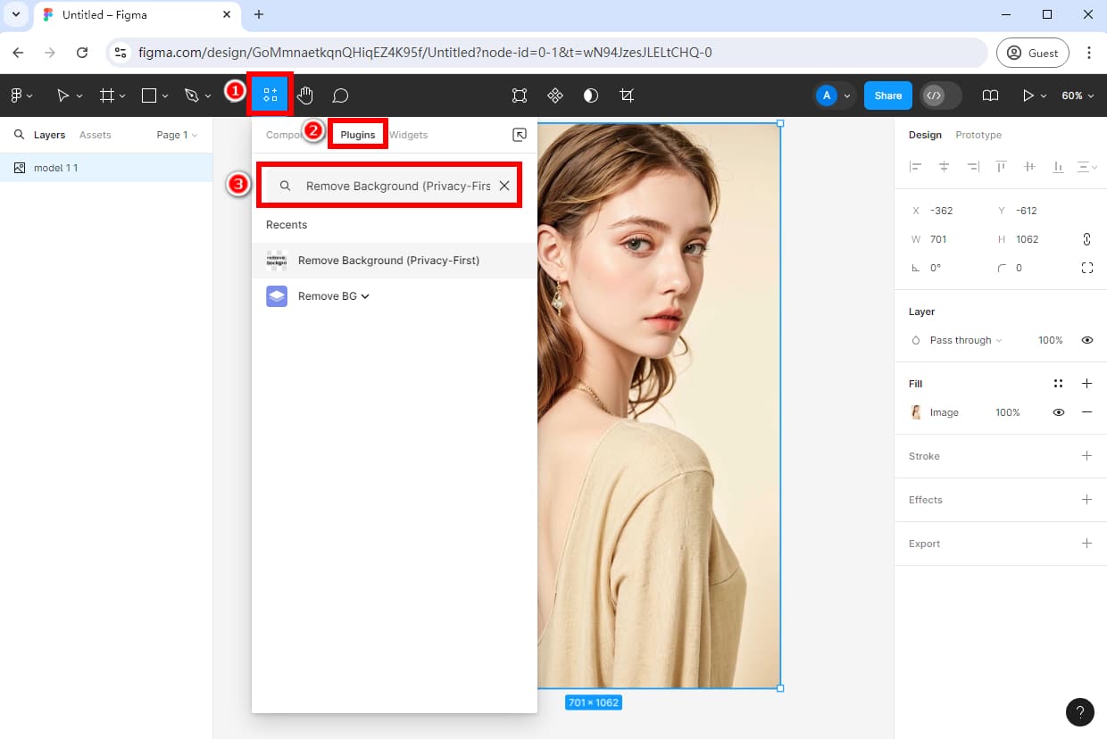 Suchen Sie nach dem Figma-Plugin zum Entfernen des Hintergrunds