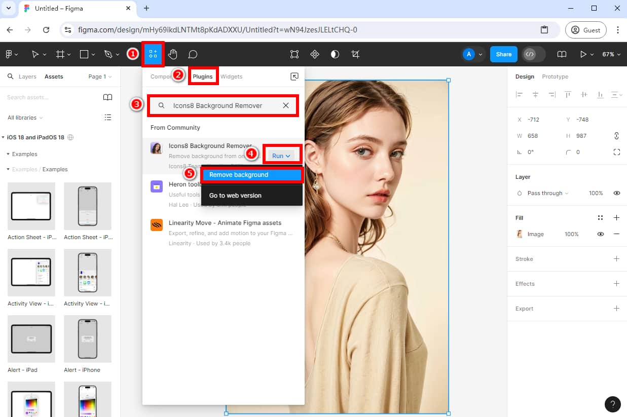 搜索 Figma 背景去除插件