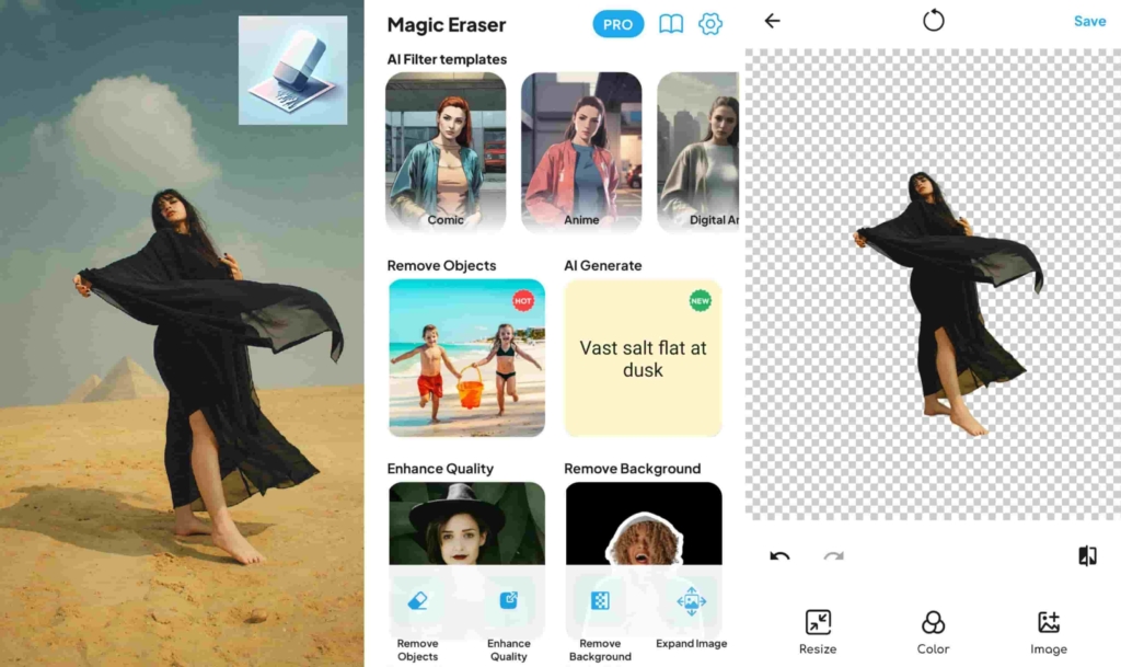 Magic Eraser – free app to remove background from photo