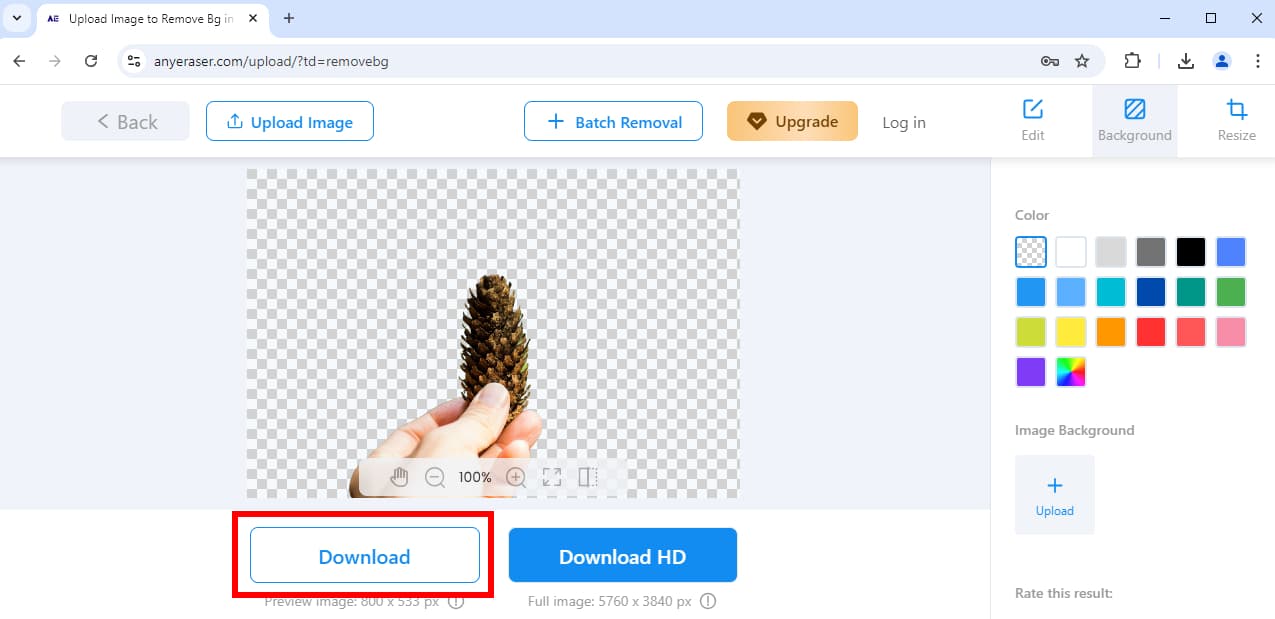 Download the result in AnyEraser