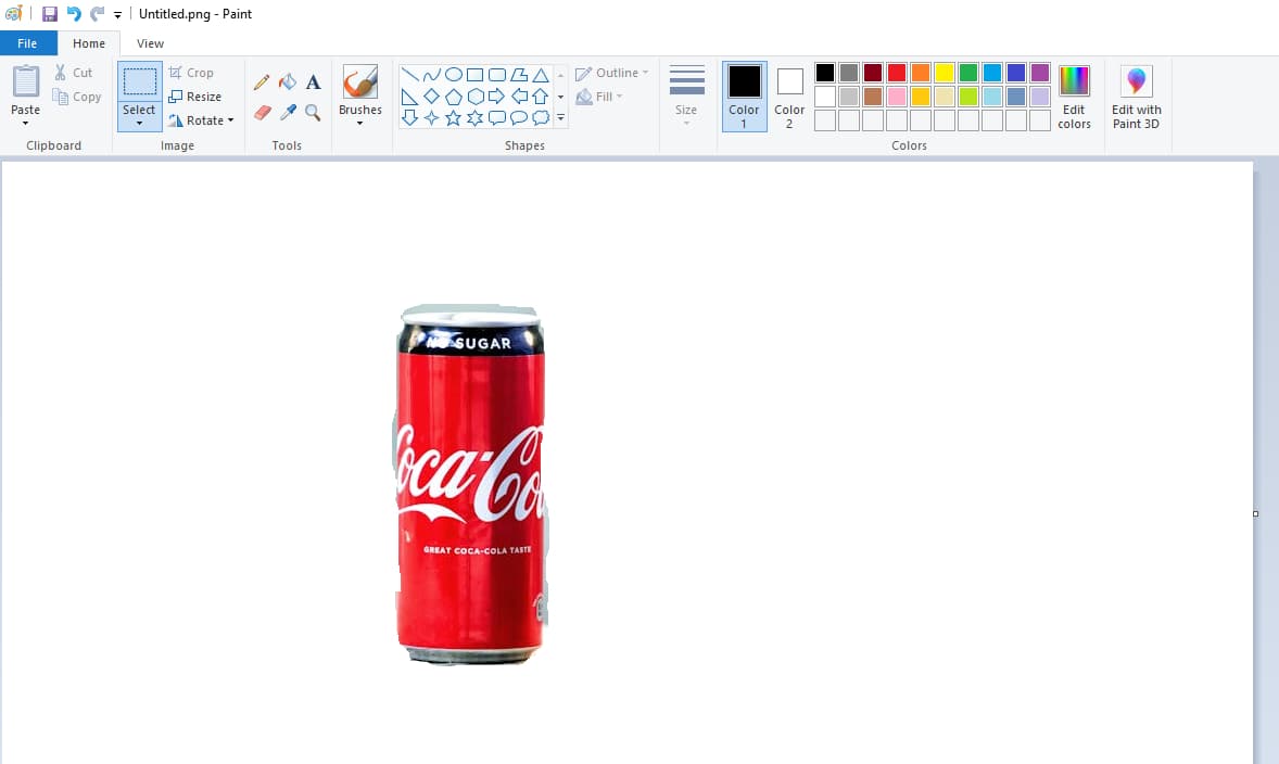 Image with transparent image in Paint