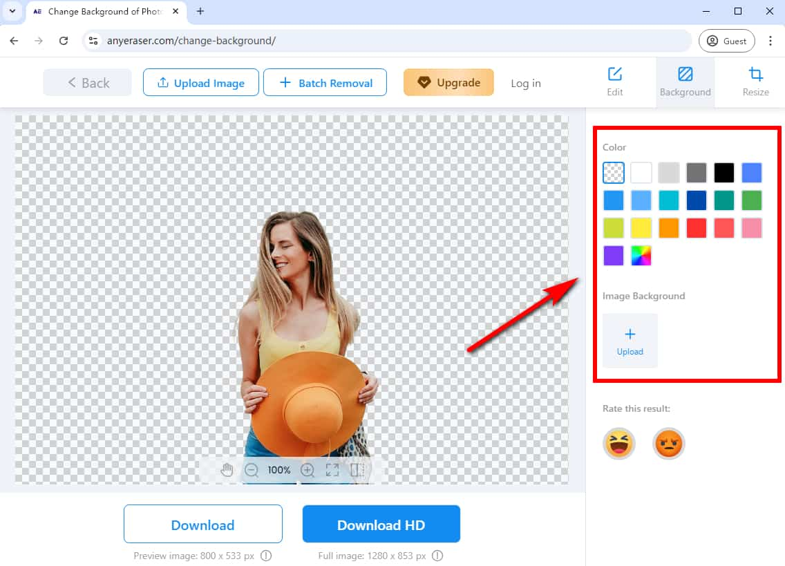 Change photo background color